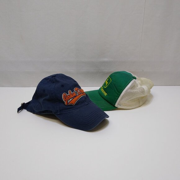 John Deere Hats Bundle Blue Hat K-Products Strapback Green Hat Mesh Trucker Cap - Picture 2 of 11